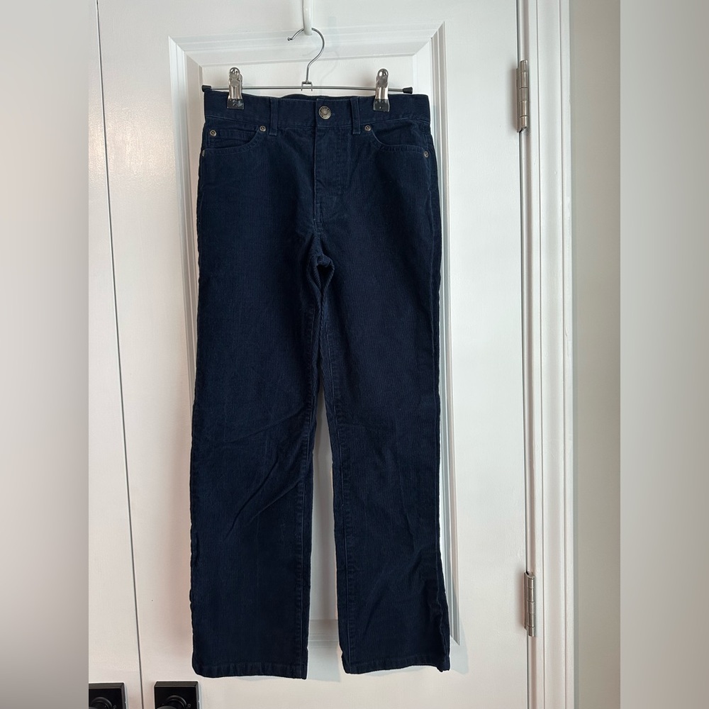 Janie and Jack Boys Navy Strechy Corduroy Straight Leg Pants (Size 10)